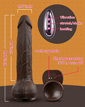 Load image into Gallery viewer, 8.66&quot; Thrusting Dildo -Black Dildo with Thrusting Vibrations Rotation Heating Adult Sex Toys APP and Remote Control Vibrator Liquid Silicone Anal Dildos for Men Women Pleasure
