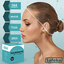 Load image into Gallery viewer, SAFEKO Hair Nets 144 PCS, Individually Wrapped, Lightweight Nylon Hairnets, Latex-Free | White, X-Large (28&quot;)
