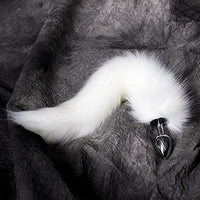 LSCZSLYH Metal Feather Anal Plug Fox Tail Anal Toys Erotic Anus Toy Butt Plug Sex Toys for Woman and Men Sexy Butt Plug Adult Accessories (Color : White)