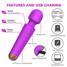 Load image into Gallery viewer, SIKXTOA Mini Vibrator, 8 Speeds 20 Patterns, G Spot Cordless Wand Massager, Clitoral Stimulator, Dildo, Sex Toys, Rechargeable Handheld Powerful Silent Waterproof Female Adult Toys (Small Purple)
