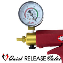 Load image into Gallery viewer, LeLuv Premium Penis Pump Maxi Red Upgraded Uncollapsible Slippery Silicone Hose Plus Vacuum Gauge | 12 inch Untapered Length x 2.25 inch Diameter Cylinder
