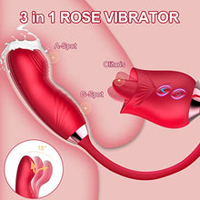 Load image into Gallery viewer, Sex Toy Vibrator for Woman, Clitoral Stimulator Thrusting G Spot Dildo Vibrator with 10 Modes, Rose Adult Sex Toys Game, Clitoris Nipple Licker Stimulator Massager for Female Man Couple
