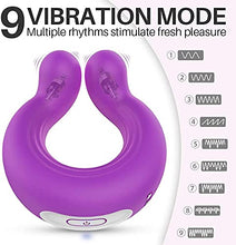 Load image into Gallery viewer, Vibrating Cock Ring Cock Ring Couples Vibrator, Adult Sex Toys Clitoris Vibrator G-spot Stimulator, Men&#39;s Vibrator for Testicle Stimulation for Men Erection and Improving Sexual Performance
