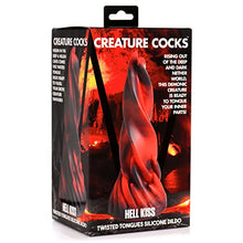 Load image into Gallery viewer, CREATURE COCKS Hell Kiss Twisted Tongues Silicone Dildo for Men, Women, &amp; Couples. Strong Suction Base Phthalate-Free Premium Red &amp; Black Silicone Twisted Tongues Dildo. 1 Piece, Red.
