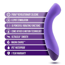 Load image into Gallery viewer, Blush Wellness G Ball Vibrator - Rechargeable 7&quot; G Spot Stimulating Massage Wand - 10 Unique Vibrating Functions - Ultrasilk Smooth Puria Silicone - IPX7 Waterproof 1 Yr Warranty - Purple
