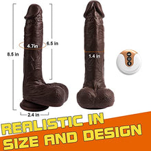 Load image into Gallery viewer, Thrusting Dildo Vibrator for Women: Realistic Vibrating Dildo with 5 Thrusting 7 Vibration Modes, Silicone Suction Cup Dildo for G Spot Clit Anal Stimulation, Adult Sex Toys for Men, Brown Dildo
