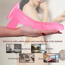 Load image into Gallery viewer, Didldos Realistic Dildo Curved and Firm. Realistic Penis and Suction Cup Base for Hands-Free Play, Adult Sex Toys Vagina G-spot and Anal Fetish 9&quot; (Color : Pink)
