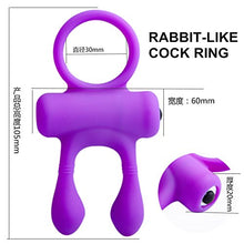 Load image into Gallery viewer, YEEMEEL Vibrating Cock Ring Stimulate Penis Silicone Vibrating Rabbit Cock Ring Penis Ring Delay Ring Penis Ring Great Sex Toy for Men and Couples (Purple)
