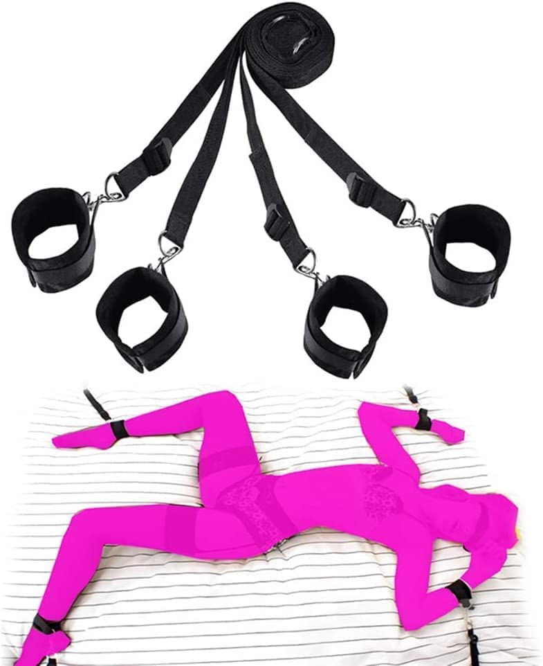 Bondaged Kit Adult Restraint Bed Restraints Sex Adults Bondaged Queen Sexy Straps with Handcuffs Bondage Restraints for Women Kit Neck to Wrist Adult Toy Kinky Play Set Yoga Sweater