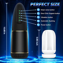 Load image into Gallery viewer, Automatic Sucking Male Masturbators Cup with 4 Suction &amp;10 Vibration,Male Masturbator Stroker Toy, Electric Pocket Pussy Vagina 3D Textured, Adult Oral Sex Toys for Men Masturbation Hand-Free Black
