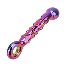 Load image into Gallery viewer, NOPNOG Crystal Glass Dildo, Colorful Anal Dildo, with Pull Ring, 6.89 Inch Long
