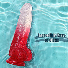 Load image into Gallery viewer, Realistic Dildo 7.9 Inch G Spot Dildo with Suction Cup for Hands-Free Play, Flexible Waterproof Dildo Realistic Penis Adult Sex Toy for Female Pleasure (Red)
