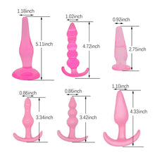 Load image into Gallery viewer, Butt Plug Trainer Kit for Comfortable Long-Term Wear, Adult Plugs Butt for Women Pack of 6 Silicone Anal Plugs Training Set with Flared Base Prostate Anal Sex Toys for Beginners Advanced Users
