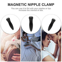 Load image into Gallery viewer, Healifty 1 Pair Magnetic Nipple Clamp Magnet Clips Breast Pussy Clamp Clitorial Stimulator Massage Clips Couple Flirting Toys (Black)
