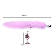 Load image into Gallery viewer, YIXISM Adult Long Imitation Fox Hair Metal Anal Plug Cosplay Couple Flirting Sex Toy Faux Fox Tail Design Cosplay Supply Sex Toys (Color : Grey)
