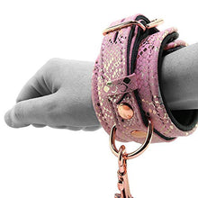 Load image into Gallery viewer, Spartacus Wrist Restraints W/Leather Lining - Pink Snakeskin Micro Fiber
