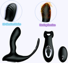 Load image into Gallery viewer, Vibrating Prostate Massager Anal Vibrator - 10 Modes Couple Anal Sex with Dual Motor Cock Ring Vibrator, G-spot Vibrator with Remote Control, Adult Sex Toy for Men/Women/Couples
