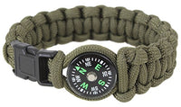 Rothco Paracord/Compass Bracelet, Olive Drab, 9''