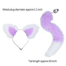 Load image into Gallery viewer, Alvivi Adult Sex Accessories Set,Cat Claw Silicone Tail Ball Butt Plug with Cat Ear Headband for Couple Sex Toys Lavender&amp;White One Size
