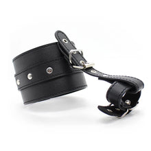 Load image into Gallery viewer, PU Leather Hand Wrist to Thumbs Cuffs Bondage Belts Cosplay BDSM Ankle Wrist Hogtie Strap with Toes Restraints Sex Toys (Wrist Cuff)
