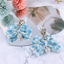 Load image into Gallery viewer, 2Pcs Cute Floral Bow Nipple Clamps for Women Girls, Decorative Nipple Clamps Sexual Pleasure Nipple Clamps with Bells Nipple Toys Sex Toys Non Piercing (Blue)
