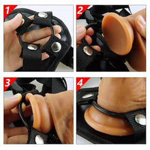 Load image into Gallery viewer, 8.6inches Strap-on Dildo Realistic Dildo with Wearable,Strap Harness Adult Sex Toy Suction Cup for Couple Pegging Women Lesbian Silicone Dildo for Sex Gift, Fetish Fantasy Sex Black Dildo
