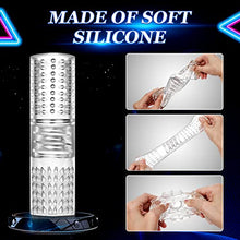 Load image into Gallery viewer, Male Masturbators Cup Crystal Vagina Sleeve Male Masturbation Stroker Transparent Spiral Textured Tunnel Pocket Pussy Adult Sex Toys for Men (Normal)
