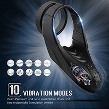 Load image into Gallery viewer, Couples Vibrator with Dual Cock Rings for Penis Stimulation, Male Erection Enhancement Massager Stretchy Rings for Longer Harder Erections and Improved Sexual Performance, Sex Toys for Adults
