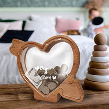 Load image into Gallery viewer, Wooden Piggy Bank, Personalized Heart Coin Ban, Couples Gifts for Boyfriend, Gifts for Children, Family, Couples, Lovers Ones, Christmas Birthday Festival Gift Home Decoration.
