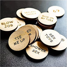 Load image into Gallery viewer, AAOCLO 20Pcs Funny Tokens Sex,Date Night Activity Tokens Funny Wooden Couples Date Night Activity Token Romantic Funny Sex Token Gift Valentines Ideas Gifts for Couples (Round,Pack-1)
