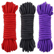 Load image into Gallery viewer, BDSM Shibari Bondage Rope Restraint Kit for Sex | 3 x PC 96 Feet Black Red &amp; Purple Soft Adult Sex Toy | Fetish Things for Women Men + Couples | Bondageromance Restraining Handcuff Equipment Set
