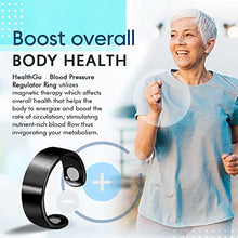 Load image into Gallery viewer, Healthgo Blood Pressure Regulator Ring, Blood Sugar Control Ring, Boost Glucose Control, Lymphatic Drainage Therapeutic Magnetic Rings for Women Men (2pcs-Black)
