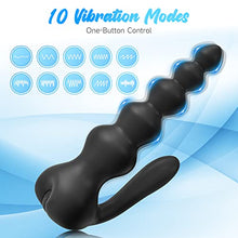 Load image into Gallery viewer, Vibrating Anal Beads Butt Plug, Waterproof Remote Control Beaded Prostate Massager, Graduated Design Anal Sex Toy, Discreet Wearable Anal Vibrator Flexible Silicone 10 Vibration Modes, Men and Women
