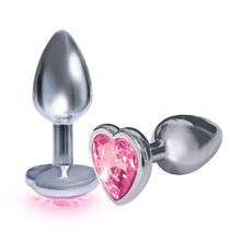 Load image into Gallery viewer, Sexy, Kinky Gift Set Bundle of Wild Rose and Tongue and Icon Brands The Silver Starter, Bejeweled Heart Stainless Steel Plug, Pink
