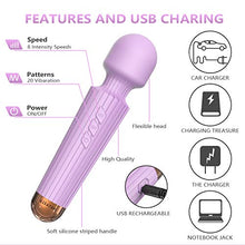 Load image into Gallery viewer, SIKXTOA Mini Vibrator, 8 Speeds 20 Patterns, G Spot Massage Wand, Clitoral Stimulator, Dildo, Sex Toys- Rechargeable Handheld Powerful Silent Waterproof, Female Adult Toys (Lavender)
