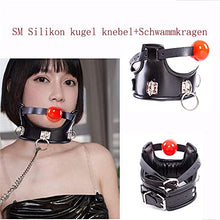 Load image into Gallery viewer, MFMYEE Bondage Harness with Fetish BDSM Silicone Ball Gag Professional Bondage Leather Collar Padded Collar Neck Corset
