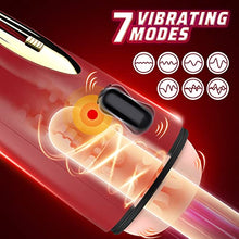 Load image into Gallery viewer, Automatic Male Masturbator,Male Masturbators Cup Sex Toys with 7 Vibrating and 4 Licking Modes,Electric Pocket Pussy 3D Textured Stroker Adult Sex Toy for Men
