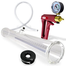 Load image into Gallery viewer, LeLuv Maxi Red Handle and Gauge Buddy Penis Pump 20 inch x 2.25 inch Double-Ended Cylinder Bundle with 2 Basic Seals
