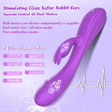 Load image into Gallery viewer, Rabbit Vibrator Sex Toy 3in1 Dildo for Women,7*7 Vibrators Modes CKSOHOT 8.46&#39;&#39; Liquid Silicone Sex Toy Dildos,IPX7 Fully Waterproof - Purple
