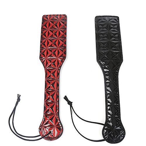 2 Bondage Set Under The Bed Restraints System Bondage SM Sex Toy Red Black 3D Leather Paddle Hand Slapper Spanking Paddle Couples Role Game Play Fancy Dress Up Costume