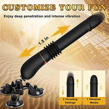 Load image into Gallery viewer, Sex Machine Thrusting Dildo Vibrator - Realistic Vibrating Dildo for Women with 3 Thrusts 7 Vibrations, Suction Cup Dildo for Clit G Spot Anal Stimulation, Adult Sex Toys for Men Pleasure, Black Dildo
