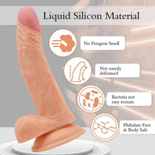 Load image into Gallery viewer, 8 inches Pretty Flesh-Colored Female Silicone Suction Cup Realistic Classic Dick Wand
