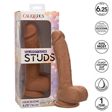 Load image into Gallery viewer, CalExotics Dual Density Silicone Studs 6.25 Inch Realistic Dildo with Suction Cup - Brown - SE-0255-30-3
