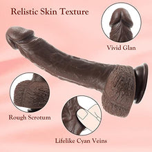 Load image into Gallery viewer, Black Thrusting Realistic Dildos Vibrator w/ 3 Thrusting &amp; 9 Vibration Heating 8&quot; Silicone Adult Sex Toys G-Spot Vibrating Penis Strong Suction Cup for Women &amp; Men
