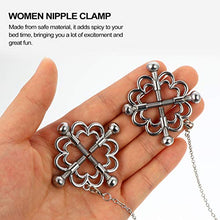 Load image into Gallery viewer, PRETYZOOM Metal Nipple Clamps Nipple Stimulation Clip Nipple Stimulator Stainless Steel Nipplerings with Chain Adjustable
