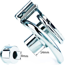 Load image into Gallery viewer, Negative Metal Stainless Steel Catheter Cock Cage Short Male Chastity Device Penis Lock Rings Adult BDSM for Men 51D (Double -Ring 50mm)
