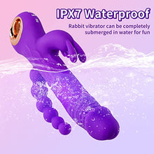 Load image into Gallery viewer, Thrusting Rabbit Vibrator G Spot Clitoral Anal Dildo Stimulator Adult Sex Toys with One Click Enhancement, 3 Powerful Thrusting Speeds &amp; 9 Vibrating Vagina Nipples Stimulation for Women (A-Purple)
