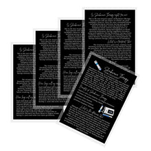 Load image into Gallery viewer, Shockwave Therapy for Cellulite Information Card | 30 Pack | 4x6 inch Large Postcard Size | Cellulite Treatment Information | Black Card Design
