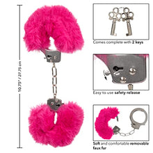 Load image into Gallery viewer, CalExotics Ultra Fluffy Furry Cuffs Handcuff Sex Key Holster Adults Law Enforcement Role Play BDSM Restraining - Pink - SE-2651-55-3
