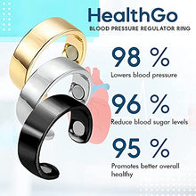 Load image into Gallery viewer, BRGESS HealthGo Blood Pressure Regulator Ring, Sugar Control Ring, Adjustable Blood Pressure Regulator Ring, Lymphatic Drainage Therapeutic Magnetic Rings for Women Men (Silver)
